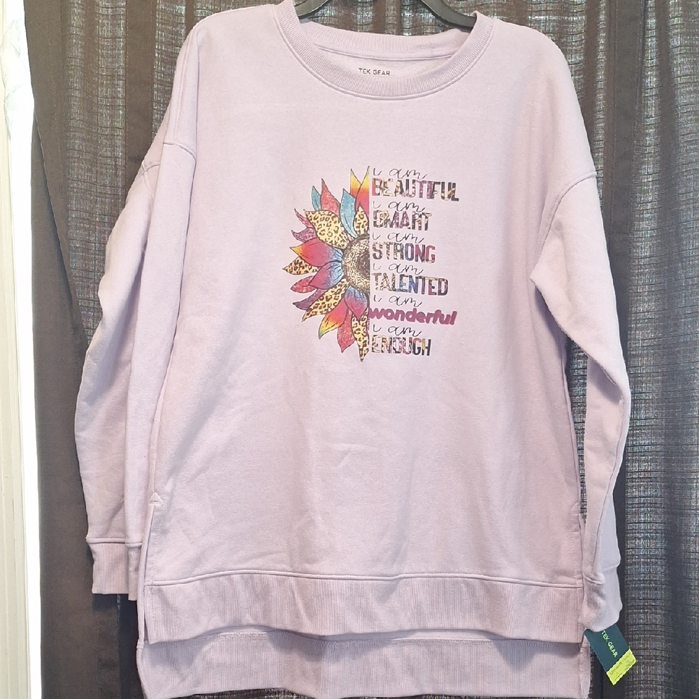 Motivational Sunflower Hand Pressed Sweater - Picture 3 of 5